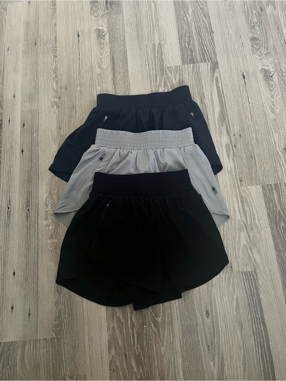 Women’s Athletic Shorts - Black & Gray - Lightweight Active Shorts